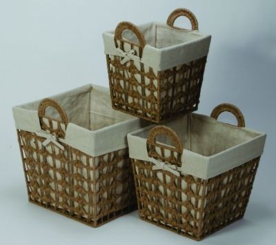linen and jute basket set