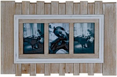 wooden 3 photo frame